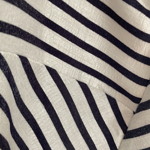 NWT Taylor Navy Striped Fit & Flare Dress Size 14 - Picture 7 of 16